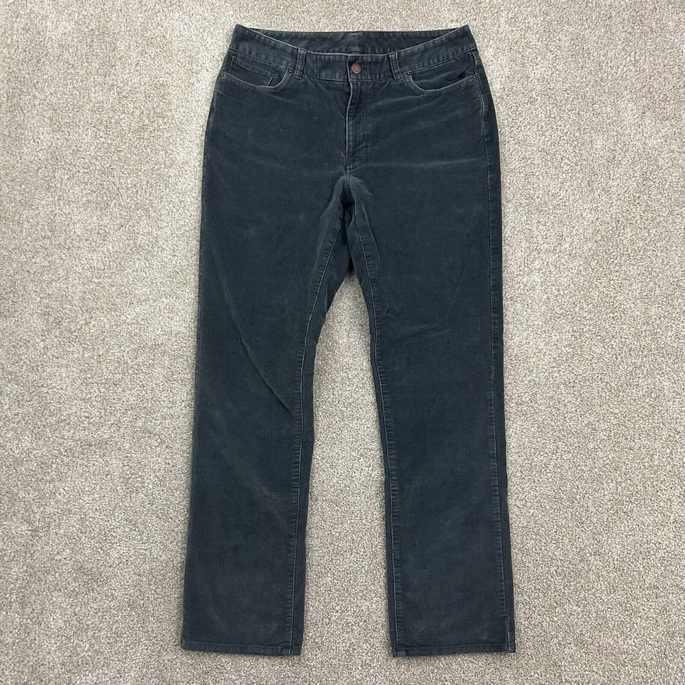 L.L Bean Corduroy Pants Women's‎ Size 10 Regular Straight Leg Favorite Fit Gray - Picture 2 of 10